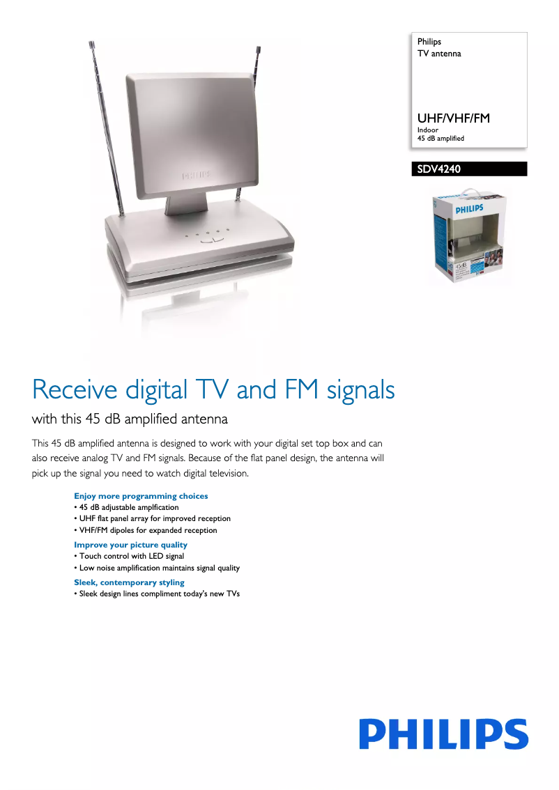 Page 1 of the manual Brochure Philips SDV4240