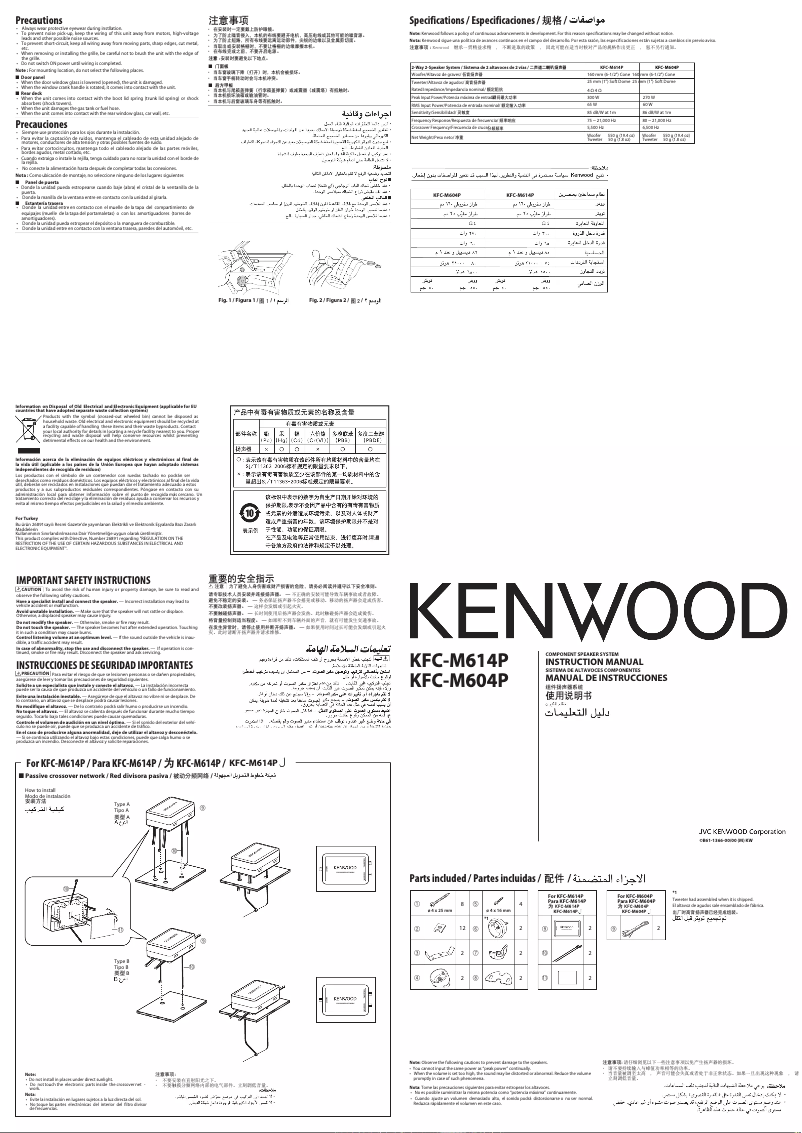 Image de la première page du manuel de l'appareil KFC-M614P