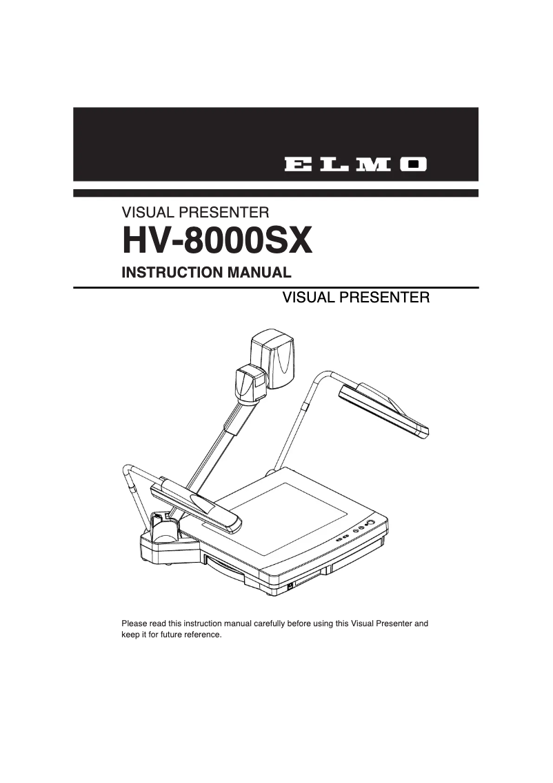 First page image of the manual for HV-8000SX