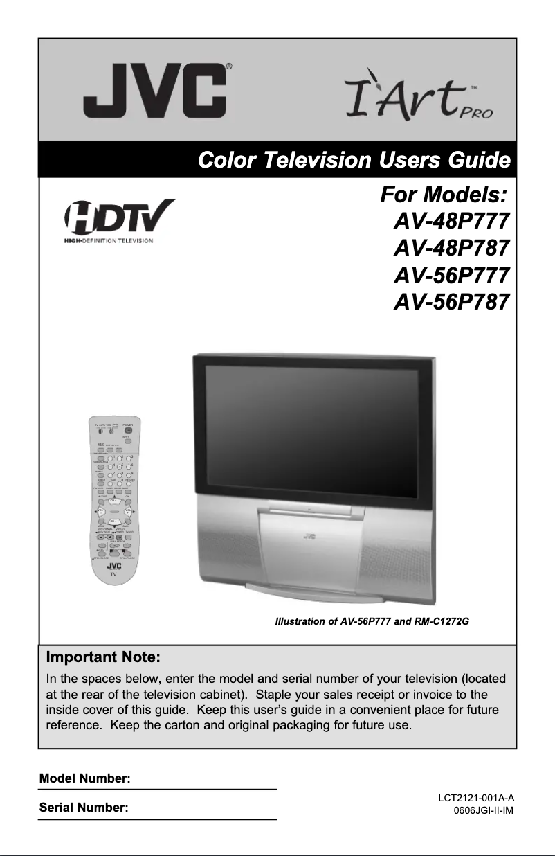 Page 1 of the manual User Manual JVC AV-56P787