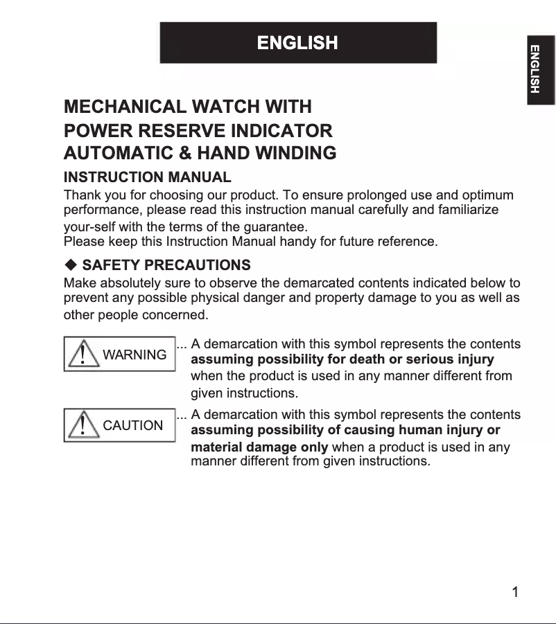Page 1 of the manual User Manual ORIENT Sports RE-AU0202N