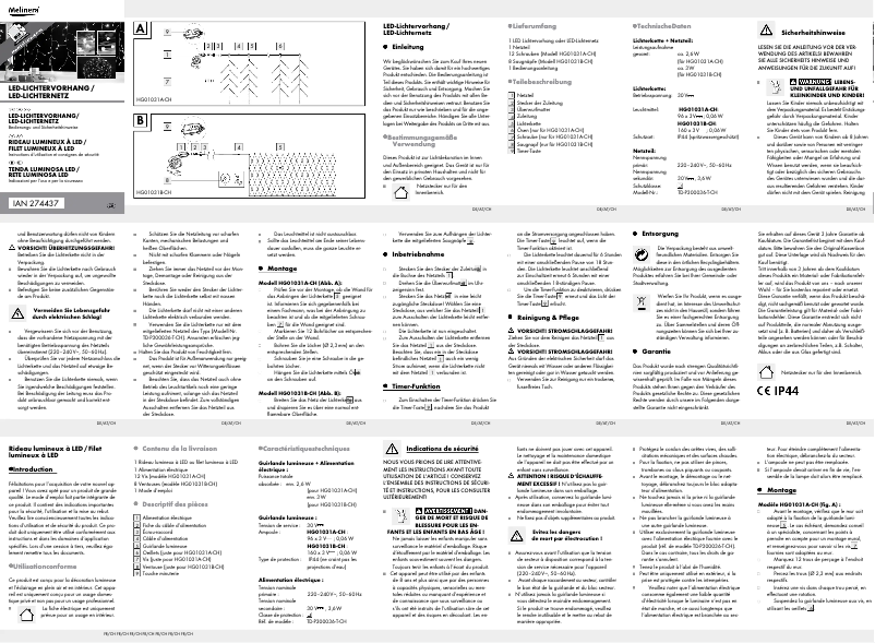 First page image of the manual for HG01031A