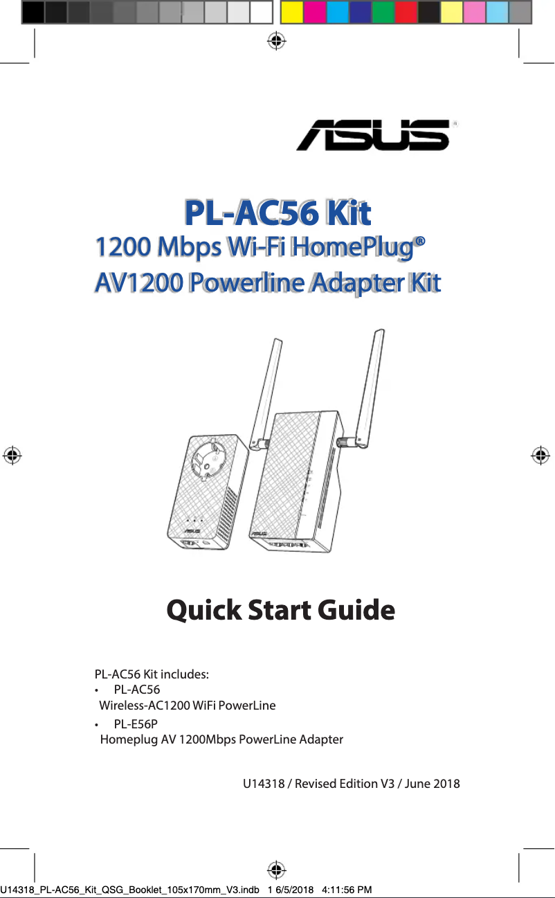 Page 1 of the manual Quick Start Guide Asus PL-AC56 Kit