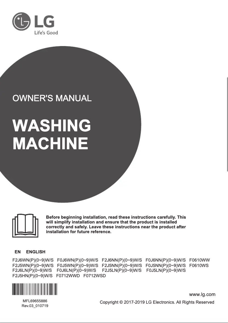 First page image of the manual for F0610WW