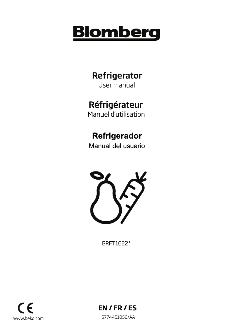 First page image of the manual for BRFT1622SS