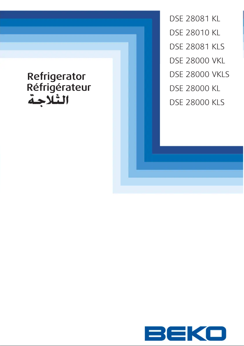 Page 1 of the manual User Manual Beko DSE 28000 KL