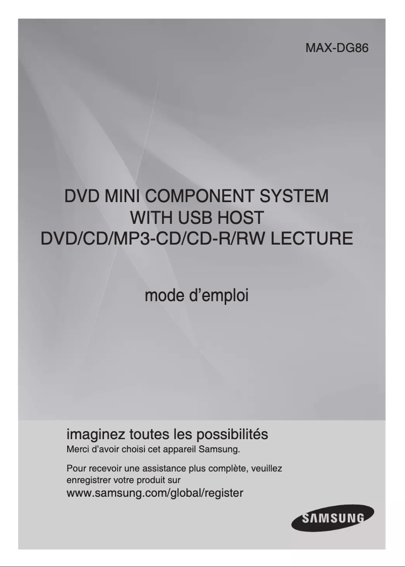 First page image of the manual for MAX-DG86