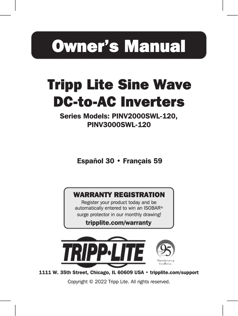 Page 1 of the manual User Manual Tripp Lite PINV2000SWL-120