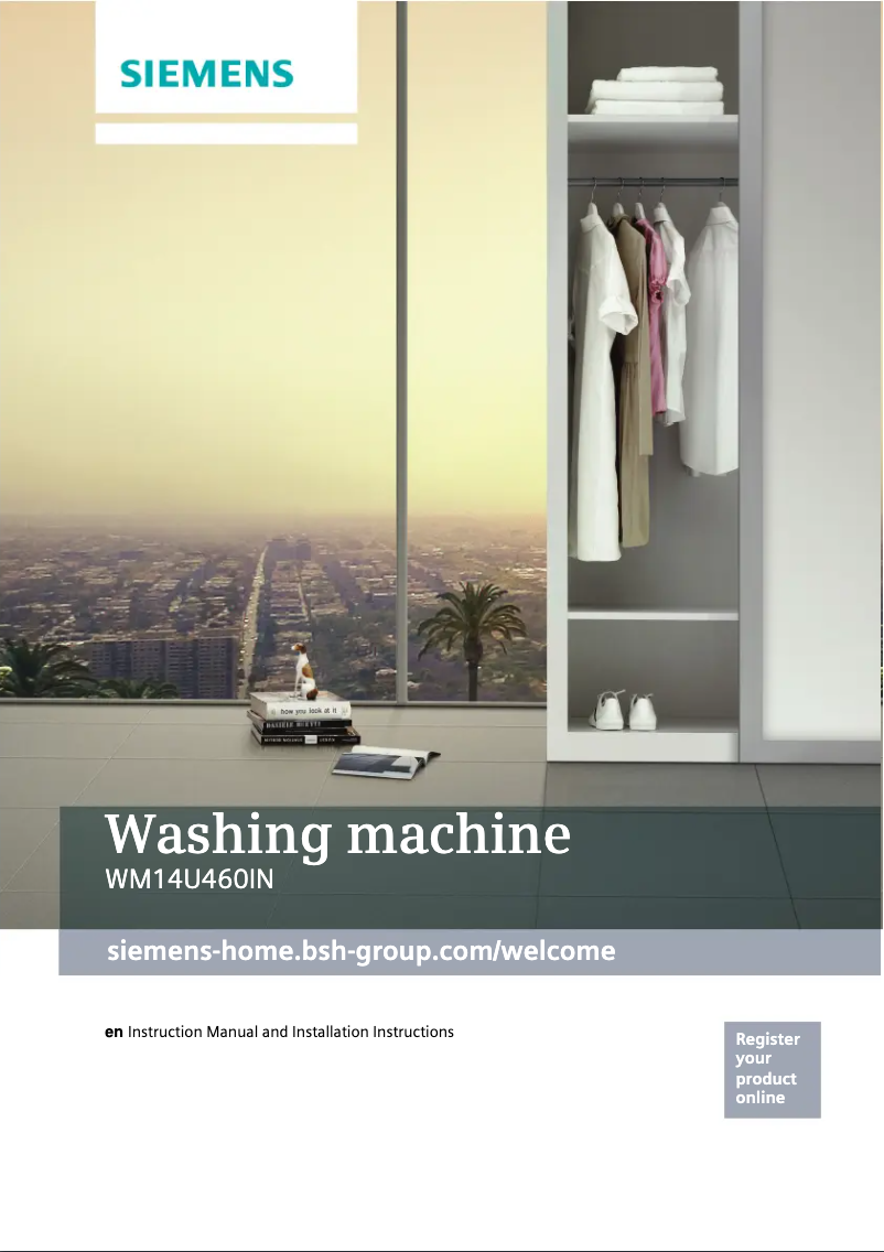 First page image of the manual for WM14U460IN