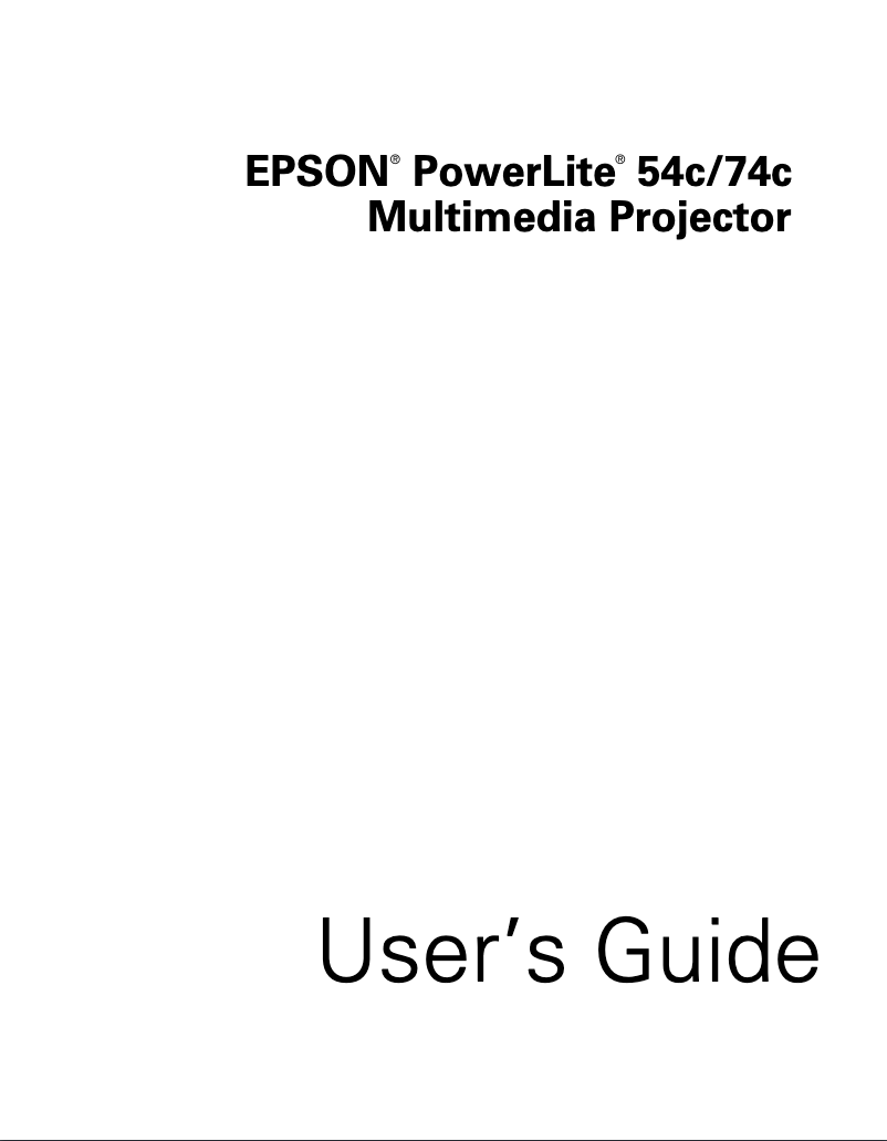 Page 1 de la notice Manuel utilisateur Epson PowerLite 74c