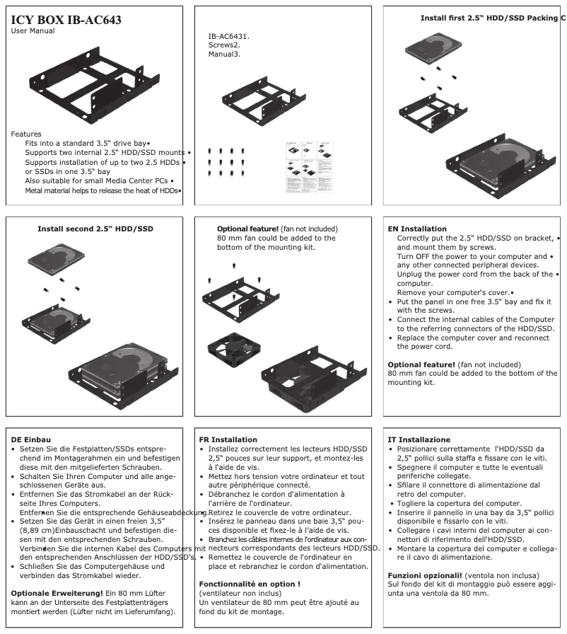 First page image of the manual for IB-AC643