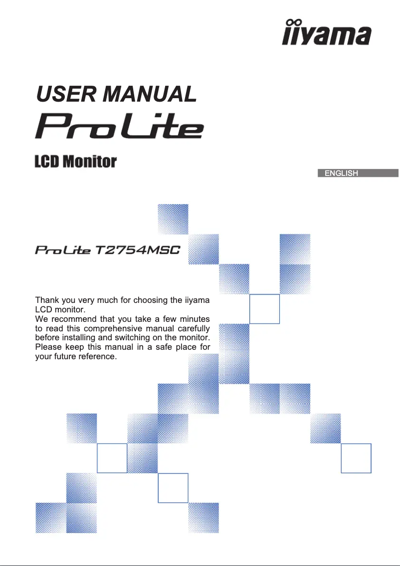 First page image of the manual for ProLite T2754MSC