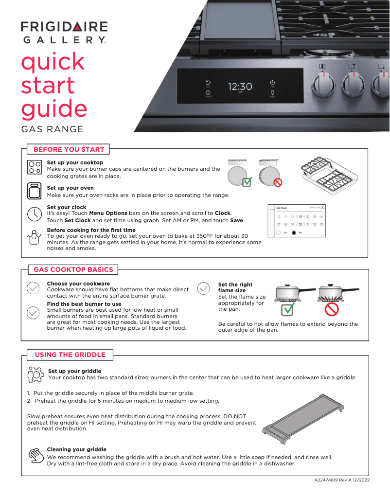 First page image of the manual for GCFG3060BF