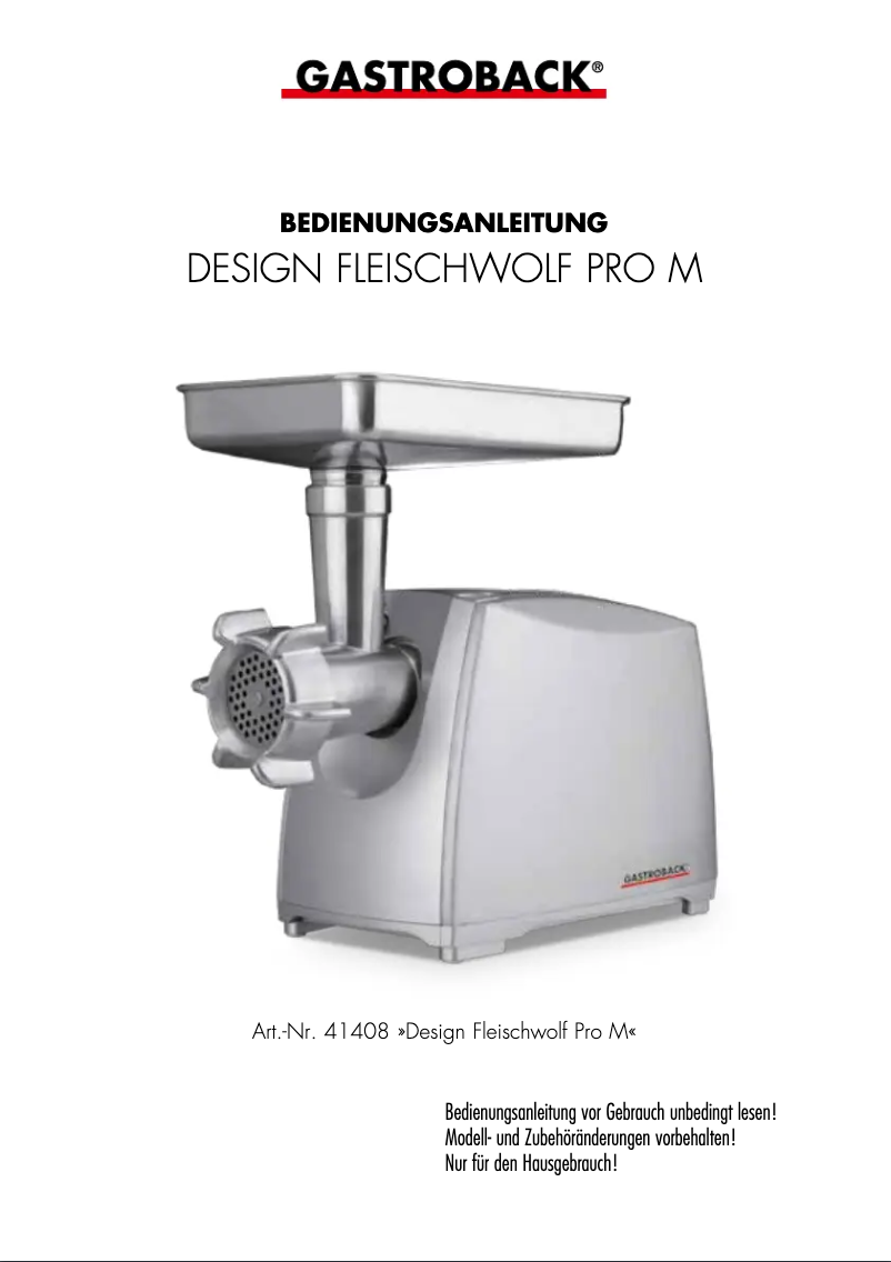 First page image of the manual for 41408