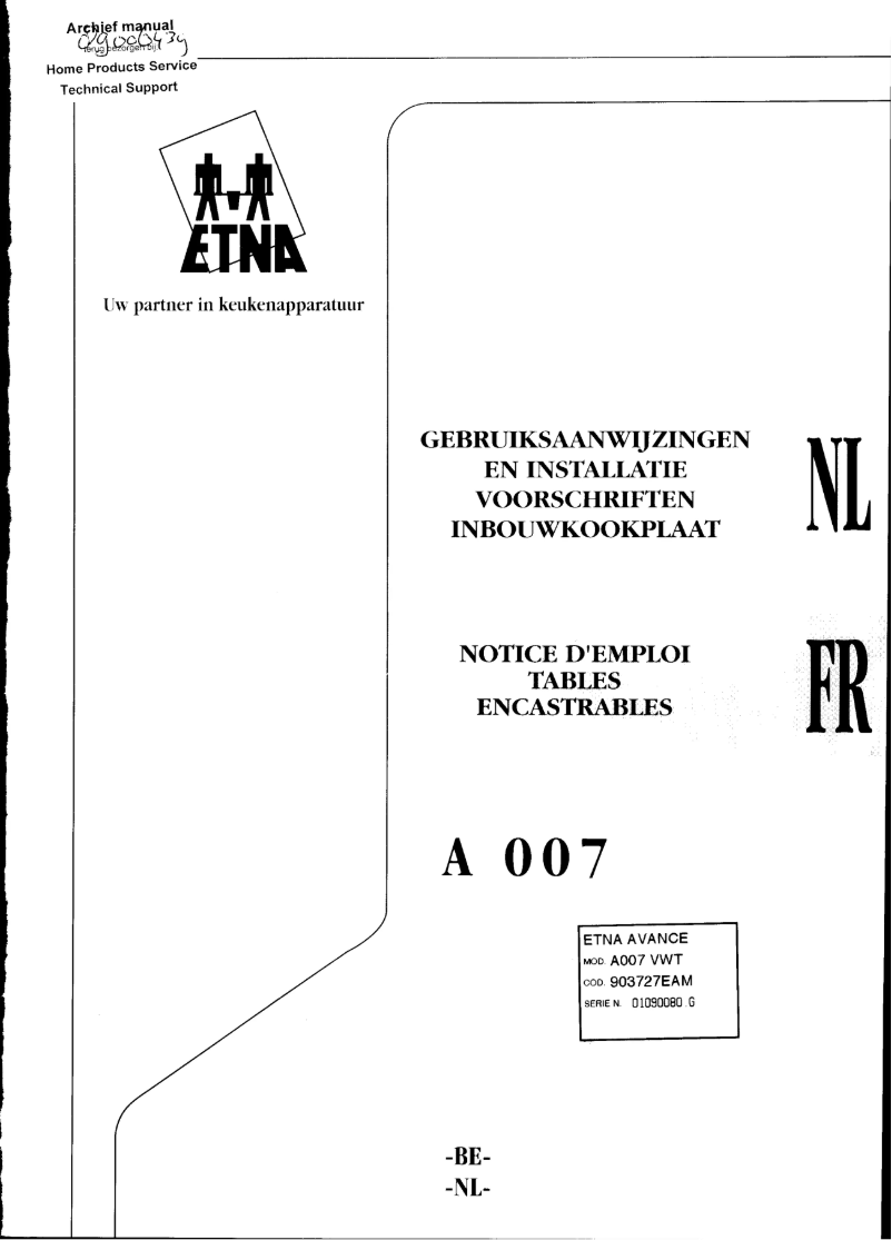 First page image of the manual for A007H