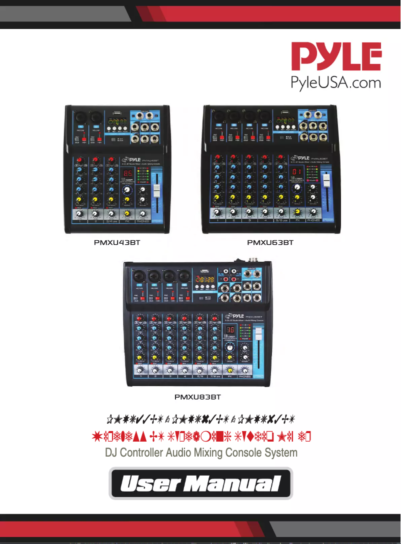 Page 1 of the manual User Manual Pyle PMXU83BT