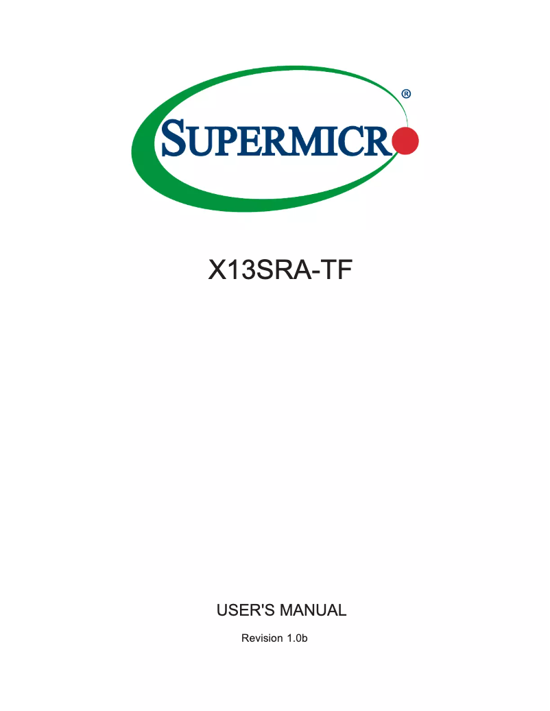 First page image of the manual for X13SRA-TF