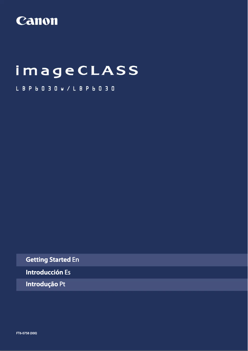 First page image of the manual for imageCLASS LBP6030W