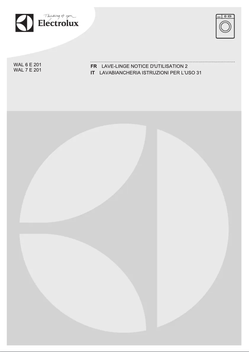 Page 1 of the manual User Manual Electrolux WAL6E201