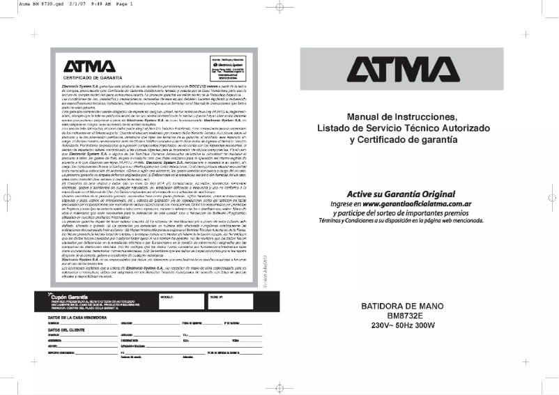 First page image of the manual for BM8732E