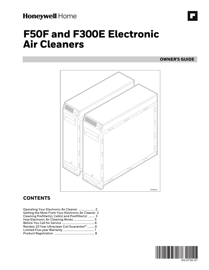 Page 1 of the manual User Manual Honeywell F300E1001