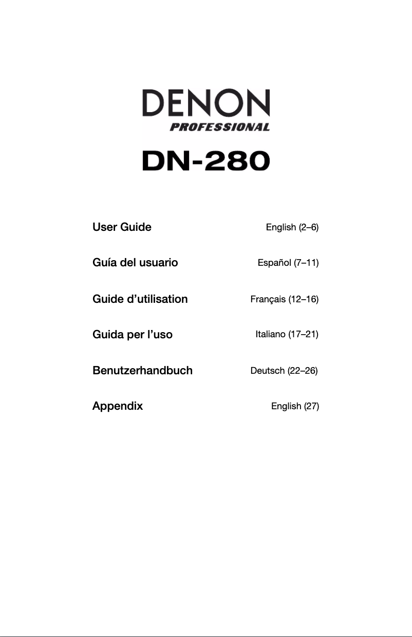 Page 1 of the manual User Manual Denon DN-280