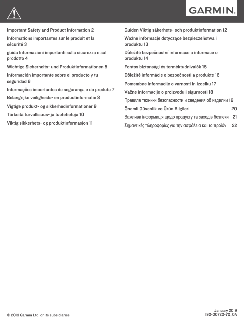 Page 1 of the manual User Manual Garmin Nüvi 2498LMT-Di