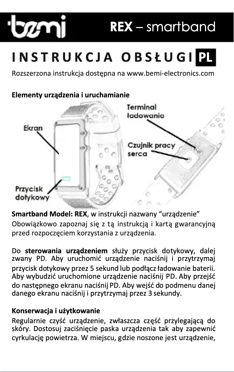 First page image of the manual for REX