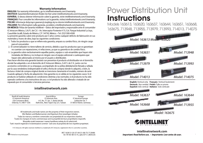 Page 1 de la notice Manuel utilisateur Intellinet 163613