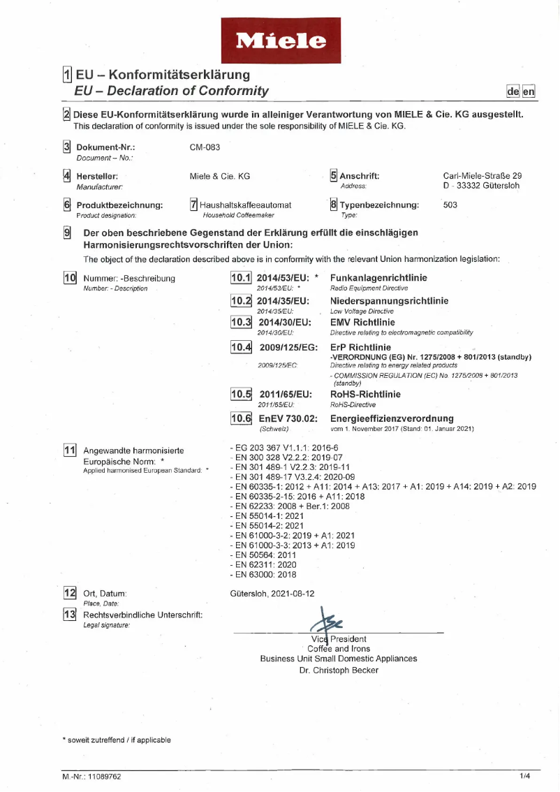First page image of the manual for CoffeePassion CM 7350