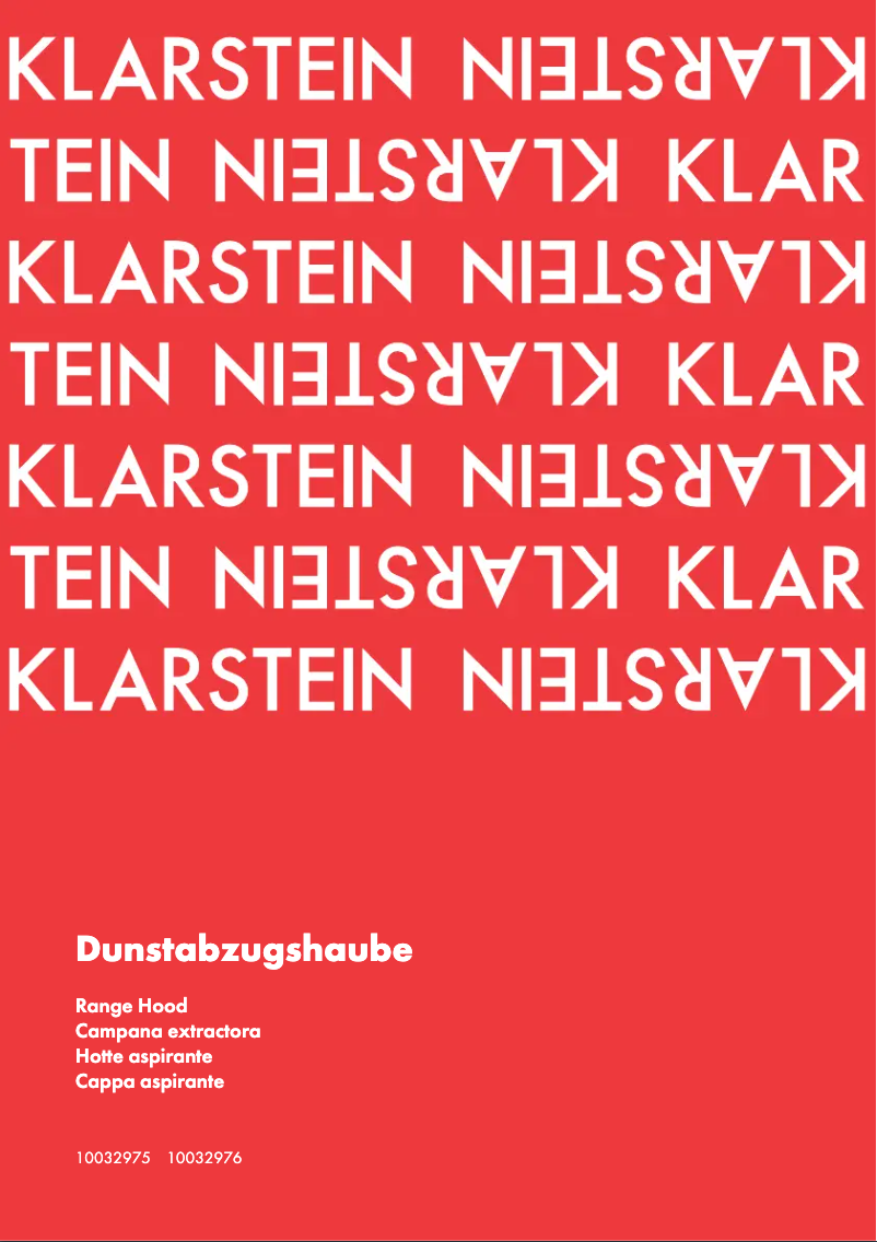 Page 1 of the manual User Manual Klarstein 10032976