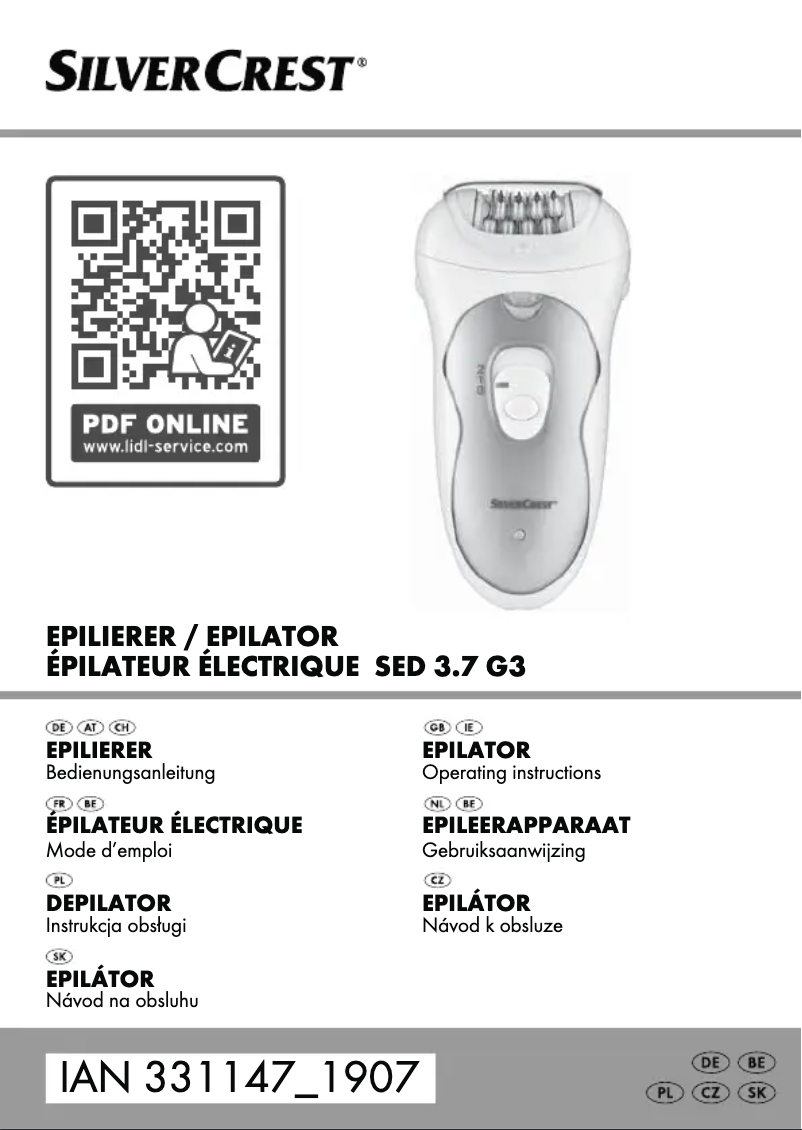 Page 1 of the manual User Manual SilverCrest SED 3.7 G3