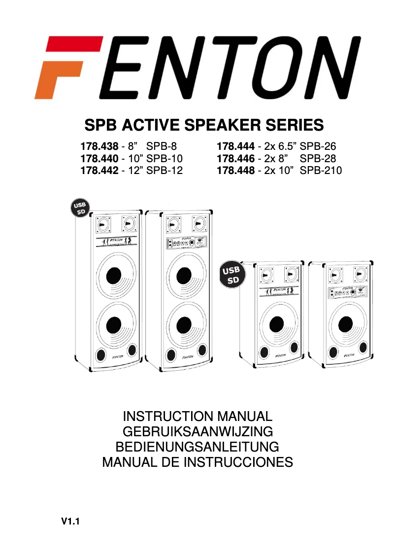First page image of the manual for SPB-12