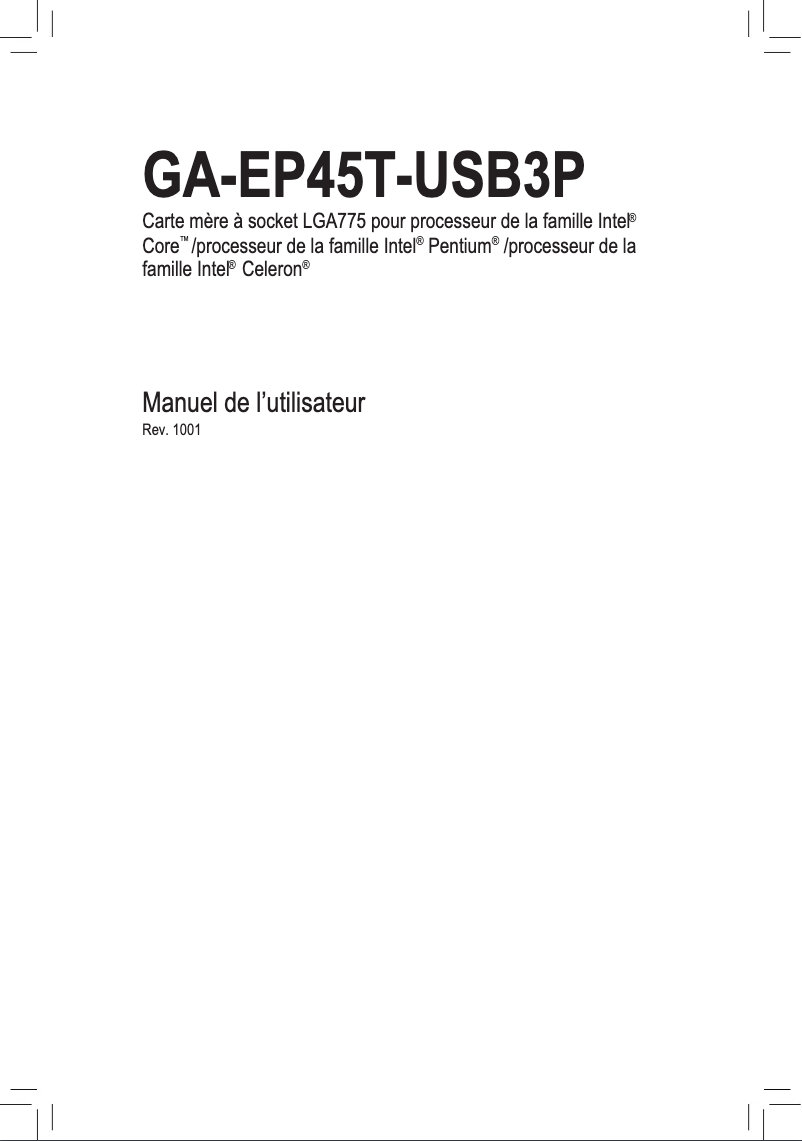 Page 1 of the manual User Manual Gigabyte GA-EP45T-USB3P