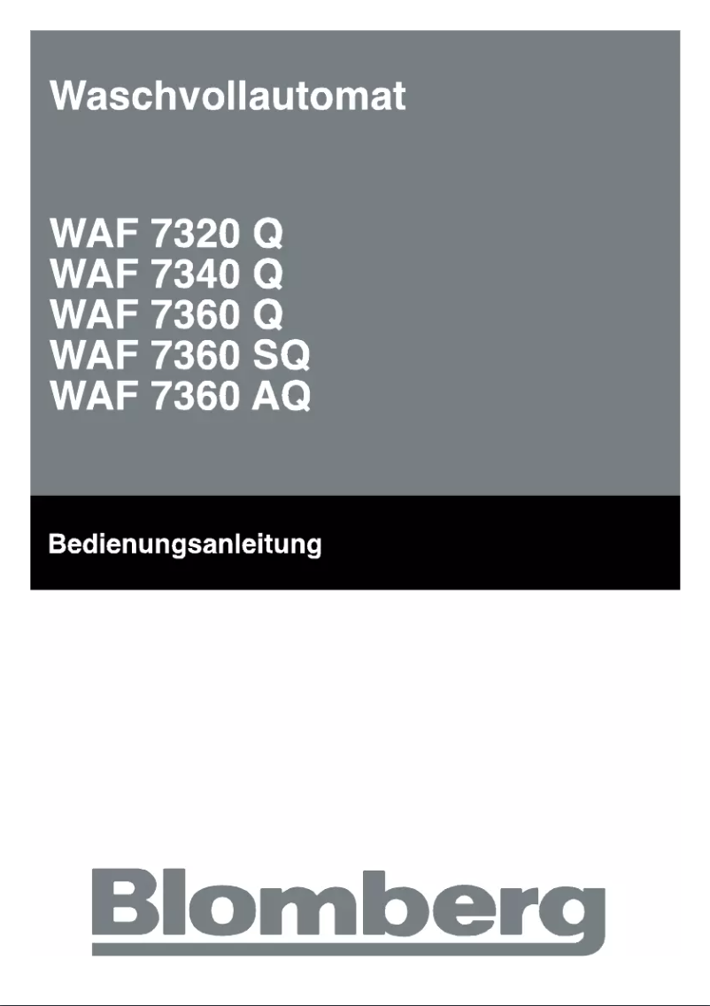 Page 1 of the manual User Manual Blomberg WAF 7360 AQ