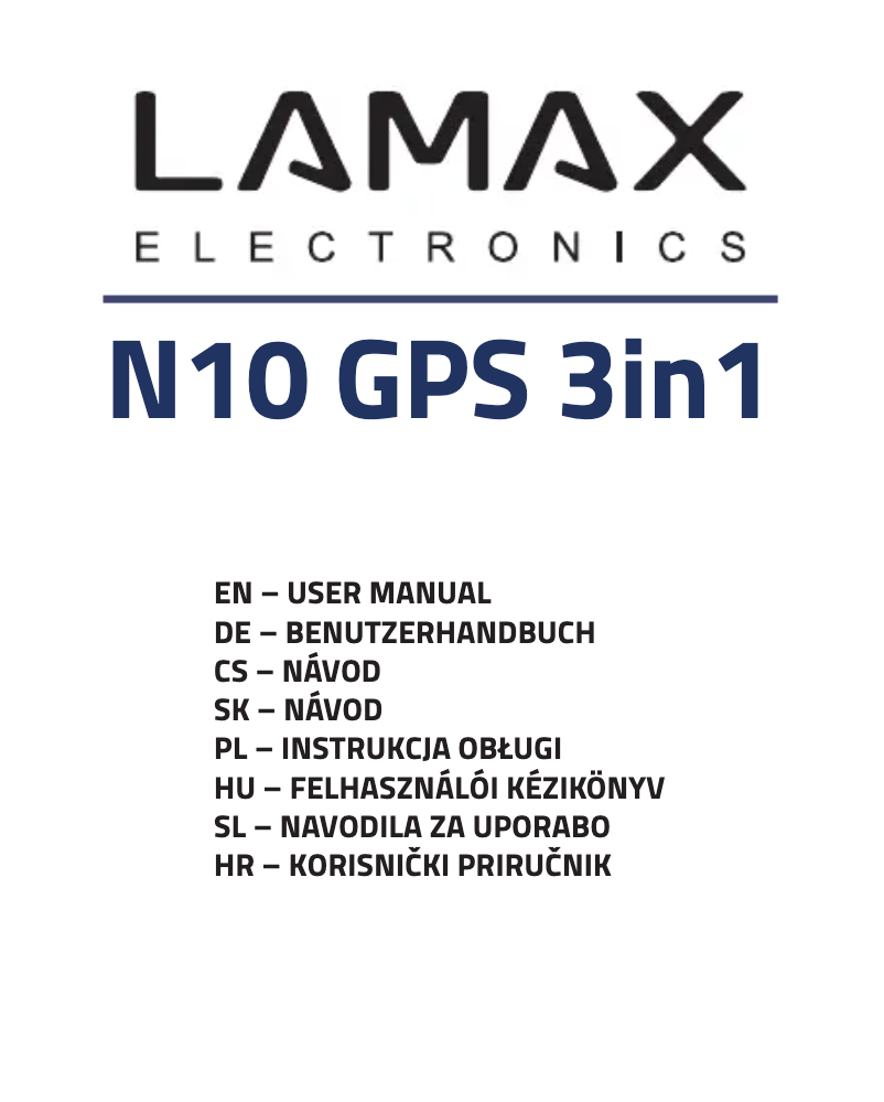 Page 1 of the manual User Manual Lamax N10 GPS 3in1
