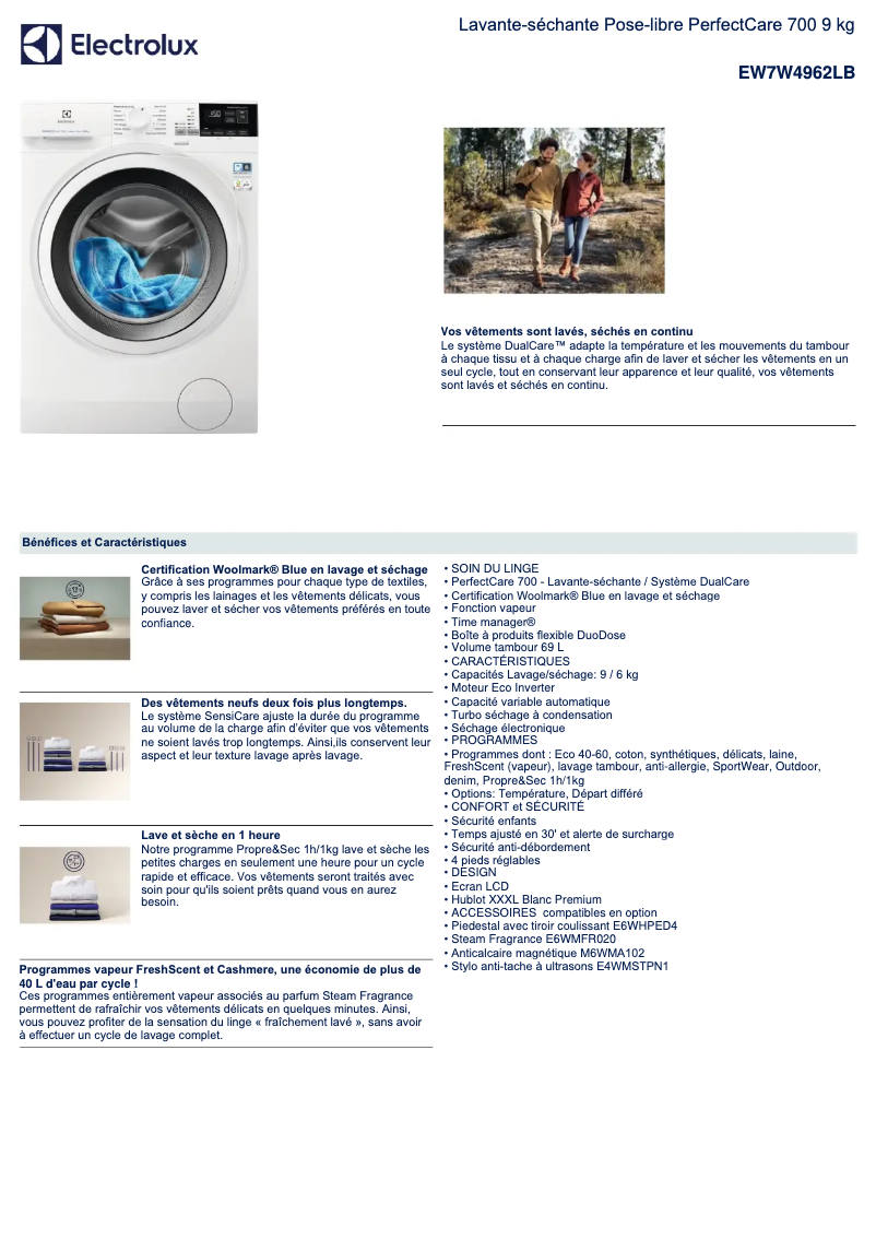 First page image of the manual for EW7W4962LB