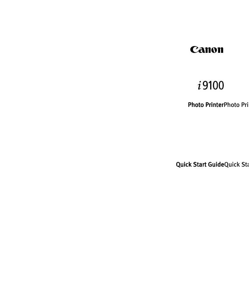 First page image of the manual for Bubble Jet i9100