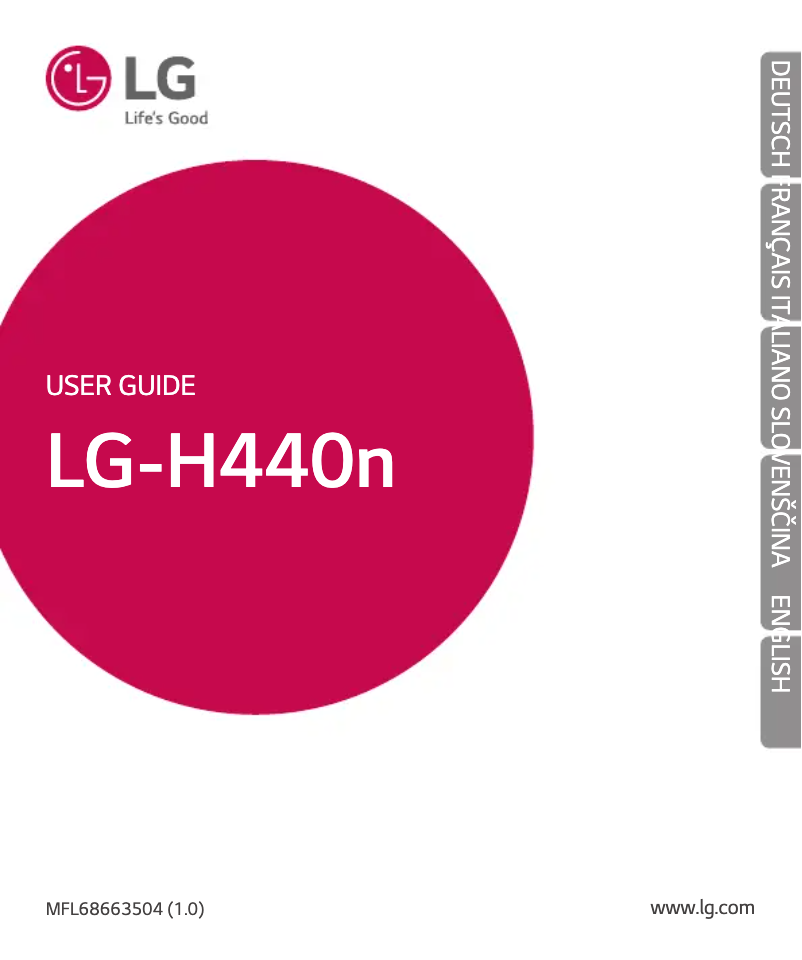 First page image of the manual for LG-H440N