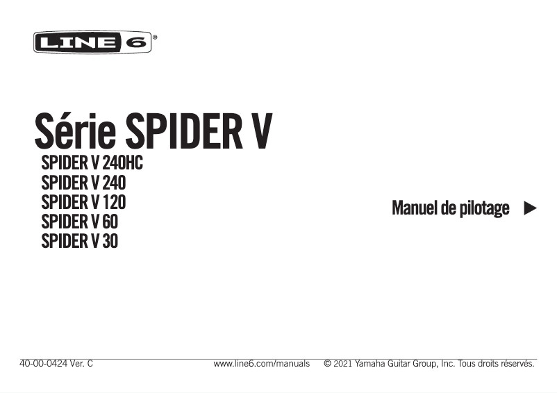 Page 1 of the manual User Manual Line 6 Spider V 30 MkII