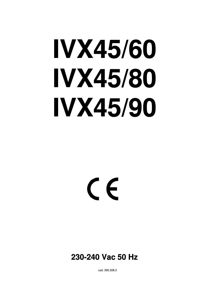 First page image of the manual for IVX45/60