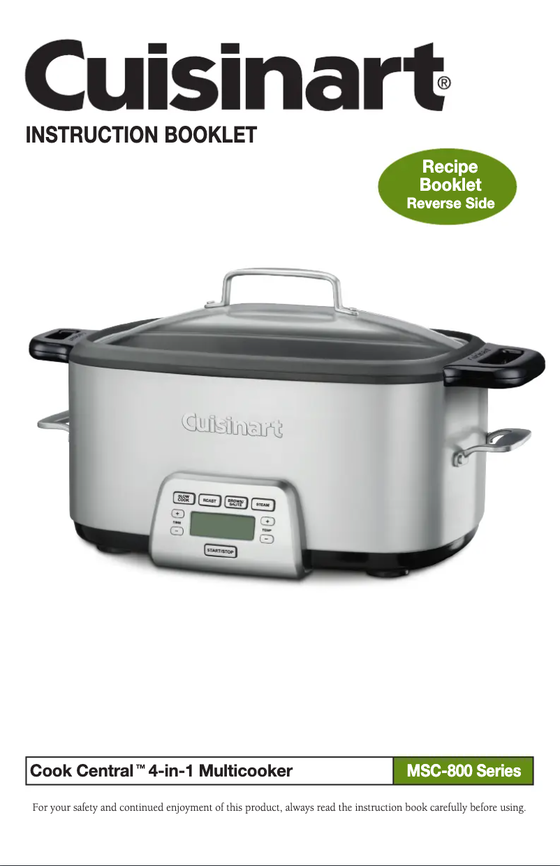 First page image of the manual for MSC-800