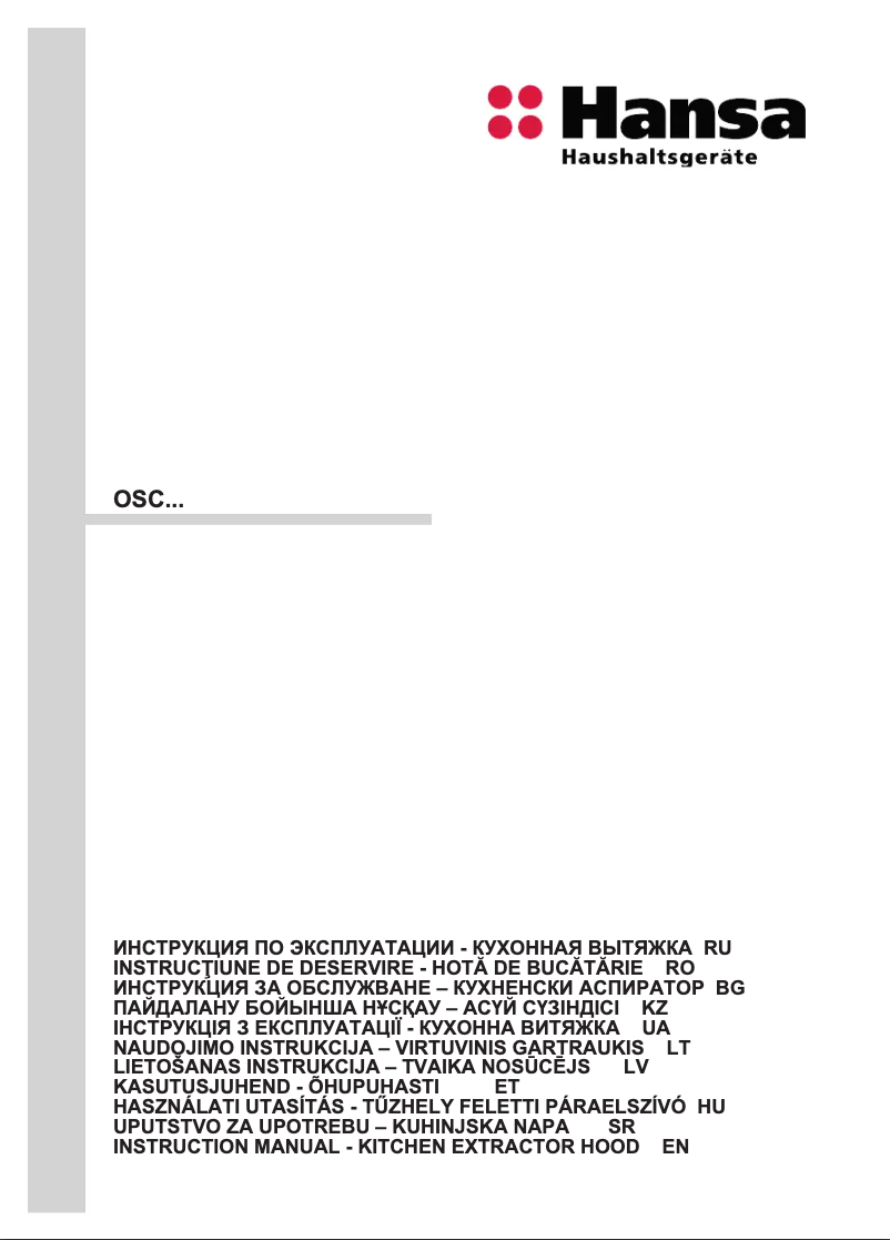 Page 1 of the manual User Manual Hansa OSC5111BH