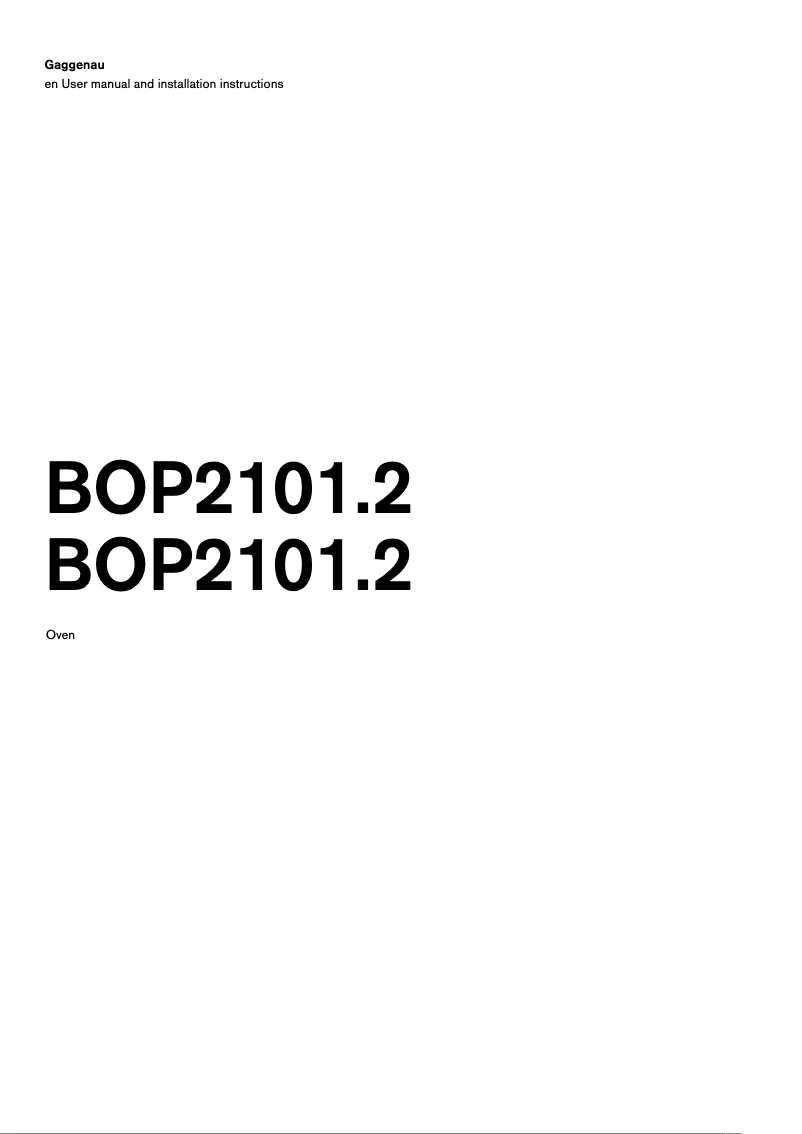 Page 1 of the manual Installation Guide Gaggenau BOP211132