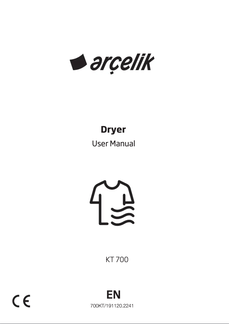 Page 1 of the manual User Manual Arçelik 700 KT
