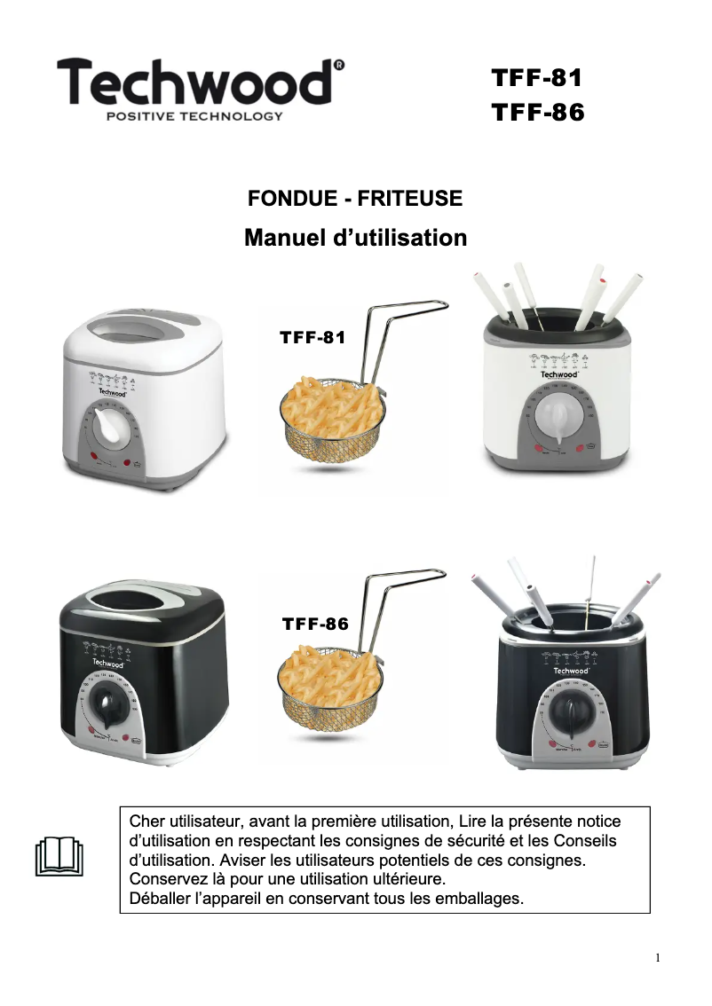 First page image of the manual for TFF-81