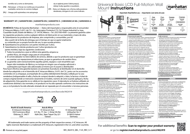 First page image of the manual for 462419