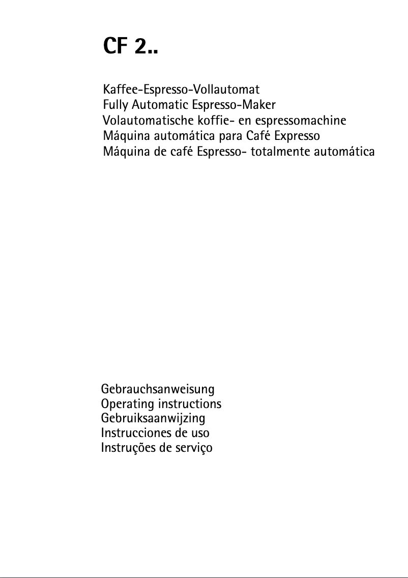 Page 1 of the manual User Manual AEG-Electrolux Cafamosa CF 255