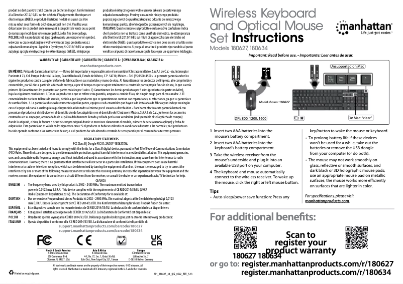 First page image of the manual for 180634