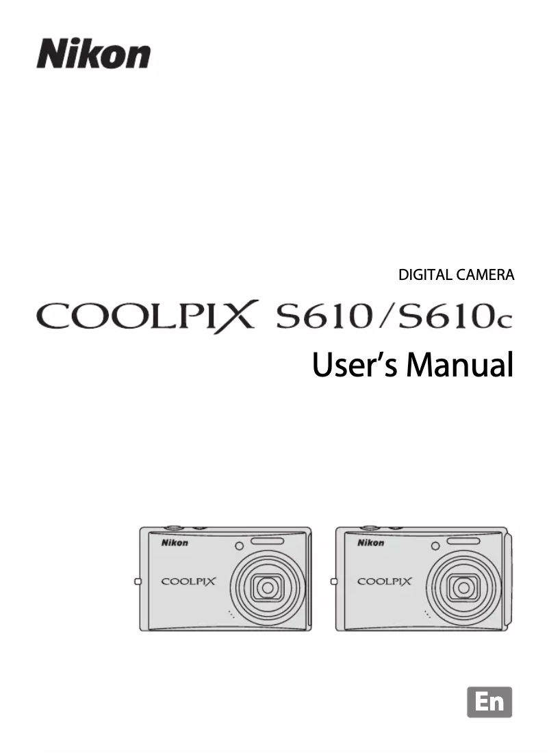 First page image of the manual for Coolpix S610